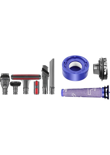 1 Set Yedek Parçalar Mutlak Kablosuz Vakum Süpürge ve 1 Set Montaj Motor Arka Kapak Ön ve Arka Filtre (Yurt Dışından)