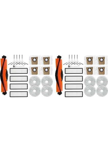 2 Xiaomi Mijia Için Set X20 Plus X20+ Robot Vakum Süpürge Mian Yan Fırça Fırlatma Filtresi Papa Torbaları Yedek Parçalar (Yurt Dışından)