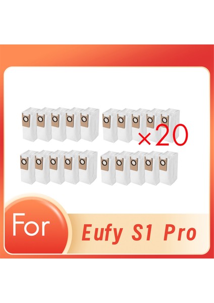 Eufy S1 Pro Süpürge Aksesuarları Sarf Malzemeleri Toz Torbası Dokumasız Torba Süpürge Aksesuarları Temizleme Aracı Için 20 Adet Toz Torbası (Yurt Dışından)