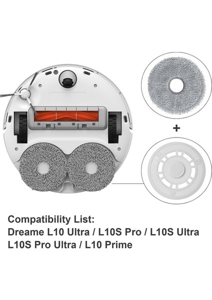 Dream L10 Ultra / L10S Pro / L10S Için Paspas Plakalı Mop Kumaşları Ultra / L10S Pro Ultra / L10 Prime Vakum Süpürge Mop (Yurt Dışından) indirimleri