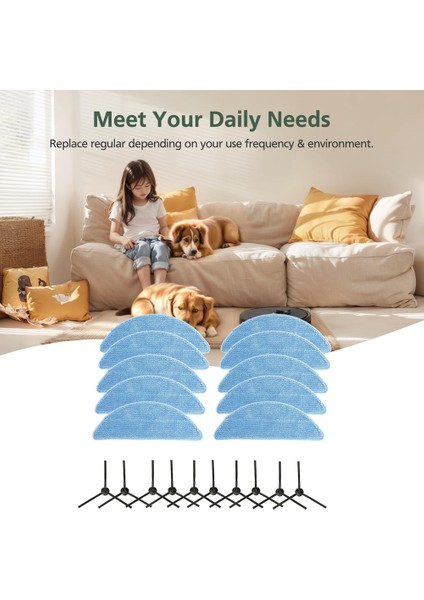 20 Pcs Yan Fırça ve Ilıfe V9 / V9 Pro / G9 / G9 Pro Robot Vakum Süpürge Parçaları Değiştirme (Yurt Dışından) fırsatları