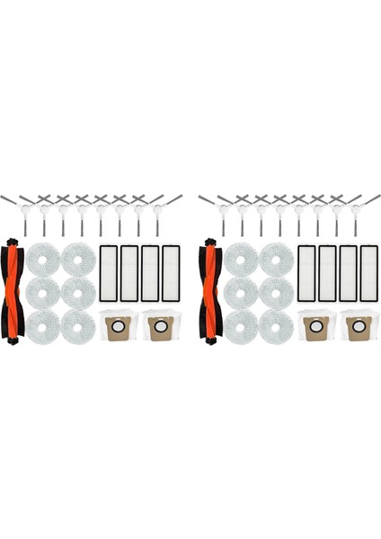 2 Xiaomi Robot Vakum Için Set X20+ / X20 Plus Vakum Süpürge Kiti Ana Yan Fırça Hepa Filtre Mop Bez Torbaları (Yurt Dışından)