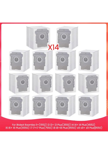 14PCS Toz Torbası Irobot Odası Için Uyum I1+ I3 I3+ I4 I4+ I6 I6+ I7 I7+ I8 I8+ S9 S9+ Robot Vakum Süpürge Aksesuarları (Yurt Dışından)