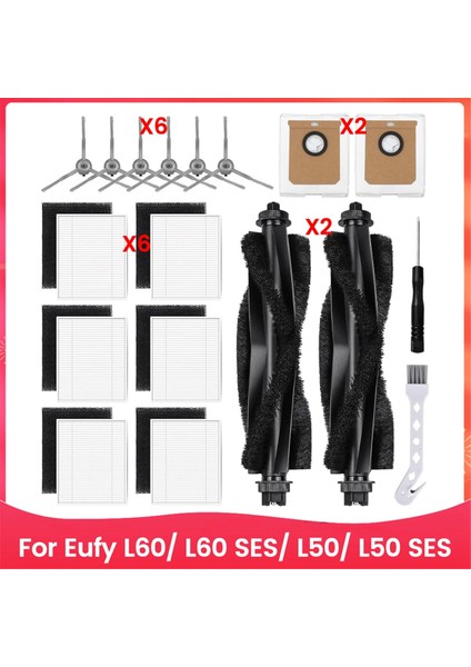 Eufy L60/ L60 Ses/ L50/ L50 Ses Robot Vakum Süpürge Ana Yan Fırça Hepa Filtre Mop Bez Torbaları Parçalar (Yurt Dışından)
