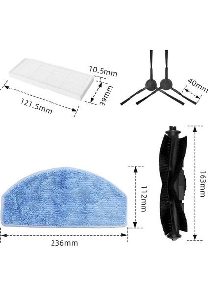 Laresar Evol Için 2set 3 Robot Vakum Süpürge Yedek Yedek Parçalar Hepa Filtre Mop Pad (Yurt Dışından) modelleri