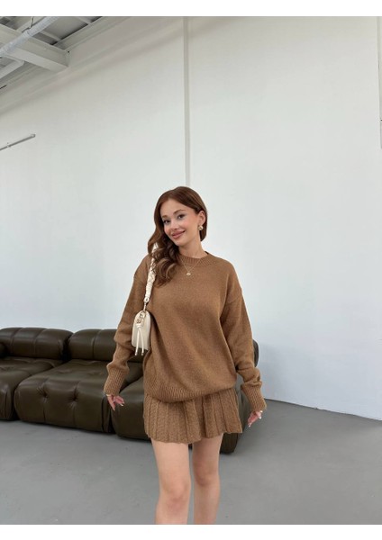 Triko Kumaş Pileli Etekli Hırka Takım fırsatları