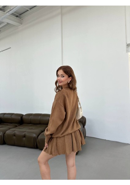 Triko Kumaş Pileli Etekli Hırka Takım indirimleri