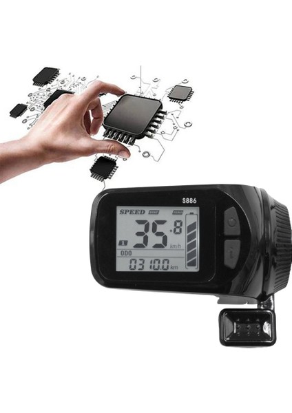 24V/36V/48V/60V S886 Ebike LCD Ekran Paneli Başparmak Gaz 5pın 6pın Elektrikli Bisikletler Için E-Scooter(5pın) (Yurt Dışından) indirimleri