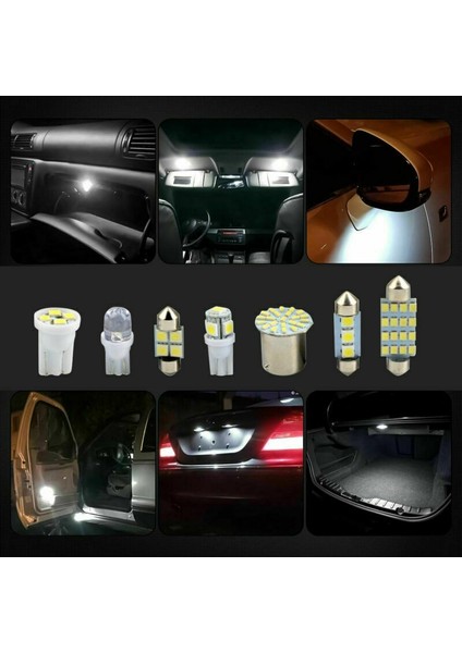 14X Beyaz LED Araç Iç Iç Işık Kubbe Gövde Harita Plaka Lambası Ampuller (Yurt Dışından) modelleri
