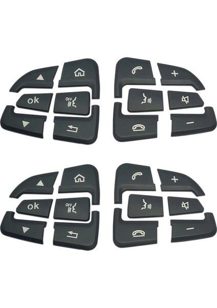 2x Araç Direksiyon Düğmesi Kapaklar Mercedes Için Döşeme Çıkartmaları Benz Glc X253 C Sınıfı W205 Cla Gla A Sınıfı X156 W176 (B) (Yurt Dışından)
