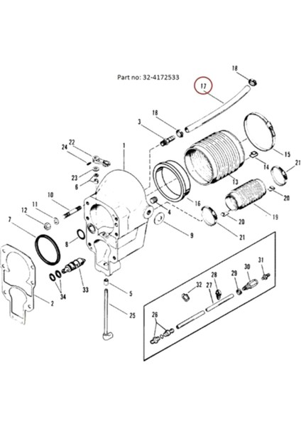 2x 32-4172533 Mercruiser Için Su Alım Hortumu Alpha Gen1 &amp; 2 3/4inch Gimbal 32-4172533 32-8M0062309 (Yurt Dışından) fiyatları