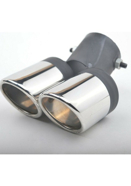 2x Araba Evrensel 63MM Paslanmaz Çelik Çift Çıkış Egzoz Borusu Susturucu Kuyruk Boğaz Susturucu Uç Boru Izgara Siyah (Yurt Dışından) indirimleri