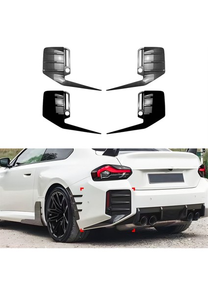 Araba Arka Tampon Hava Havalandırma Yan Rüzgar Bıçağı Spoiler Bmw 2 Serisi M2 G87 Mp 2023+ Siyah Için (Yurt Dışından) fiyatları