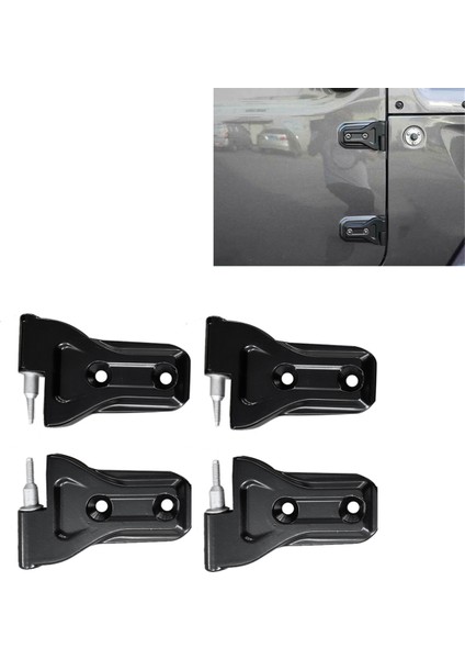 1set/4pcs Jeep Wrangler Için Araba Gövdesi Kapı Menteşe Kiti Jl 2dr 2018+ Yan Kapı Menteşeleri Kapak Kaplama Uzun Üst ve Kısa Alt (Yurt Dışından) modelleri