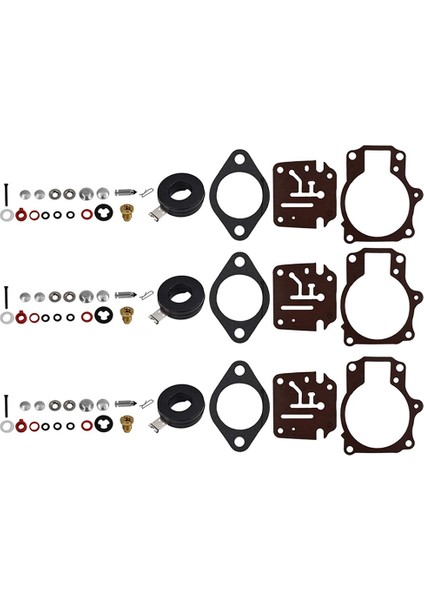 3 x Karbüratör Karbonhidrat Yeniden Inşa Onarım Kiti ve Şamandıra Johnson Evinrude 396701 65 70 75 Hp (Yurt Dışından)