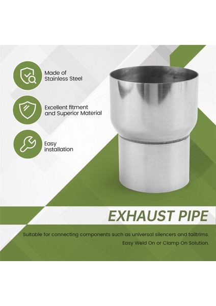 3 Inç Ila 2,5 Inç Od Paslanmaz Standart Egzoz Boru Konnektörü Adaptör Redüktör (Yurt Dışından) indirimleri