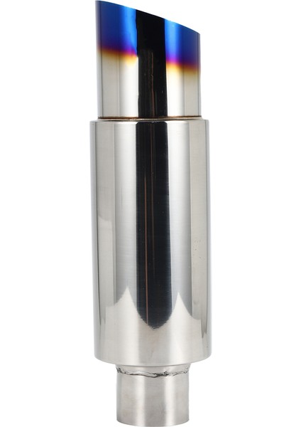 Araba Evrensel Paslanmaz Çelik Arka Egzoz Borusu Kare Susturucu Kuyruk Boğaz Susturucu Uç Boru 370MM Kavrulmuş Mavi (Yurt Dışından)