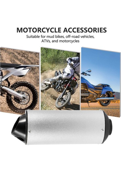38MM Evrensel Motosiklet Egzersiz Muffler Boru Gürültü Ses Eliminatör Kelepçe Kiti 125CC 150CC 160CC Kir Çukur Bisiklet Honda Yamaha Kawasaki (Beyaz) (Yurt Dışından) modelleri