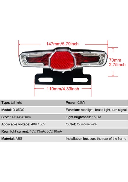 Elektrikli Bisiklet 36V 48V Far Ön Farlar Arka Farlar Arka Uyarı Işıkları LED Gece Spot Far Bisiklet Parçası (Yurt Dışından) fırsatları