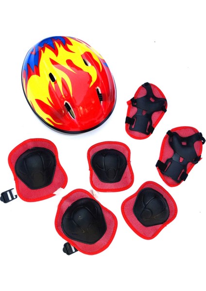 3-6 Yıl Çocuklar Kask Bisiklet 7 Adet/takım Ultralight Çocuk Koruyucu Donanım Kızlar Bisiklet Sürme Kask Bisiklet Kap A (Yurt Dışından)