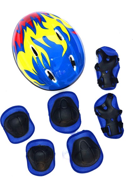 3-6 Yıl Çocuklar Kask Bisiklet 7 Adet/takım Ultralight Çocuk Koruyucu Donanım Kızlar Bisiklet Sürme Kask Bisiklet Kap B (Yurt Dışından)