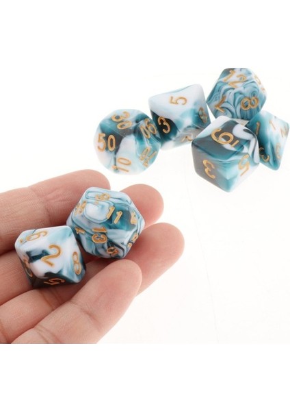 Polyhedral Zar Kurulu Oyunları Dnd Rpg Mtg Beyaz Beyaz Yeşil Için Çift Renkler Aile Oyunları (Yurt Dışından) modelleri