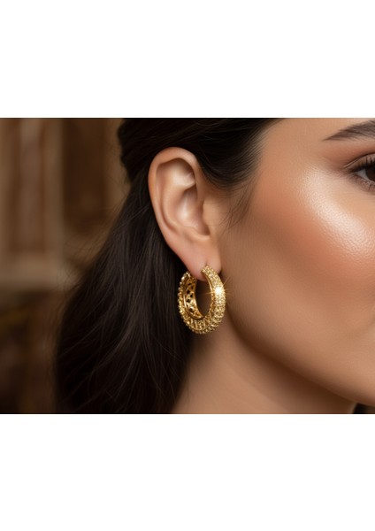 Jewella Altın Halka Ihtişamı-Zehra'nın Işıltısı Çelik Küpe indirimleri