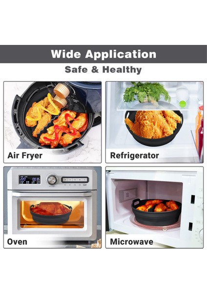 Hava Fritöz Silikon Gömlekleri 8.5 Inç 5 Ila 8 Qt Için Yeniden Kullanılabilir Bölücü ile Katlanabilir Hava Fritöz Silikon Tencere Yapışmaz, A (Yurt Dışından) fiyatları