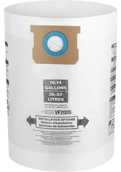 Shop-Vac 9066200 Için 15 Paket VF2005 Toplama Filtre Torbaları 10-14 Galon Tip F + Tip I, 90662 ve 90672 Parçalarını Değiştirin (Yurt Dışından) fiyatları