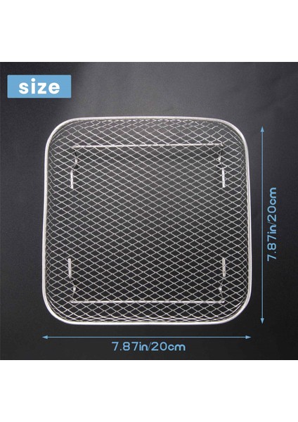 8 Inç Hava Fritöz Rafı Kare Üç Istiflenebilir Raf, Paslanmaz Çelik Çok Katmanlı Kurutucu Rafı, Hava Fritöz Aksesuarları (Yurt Dışından) fırsatları