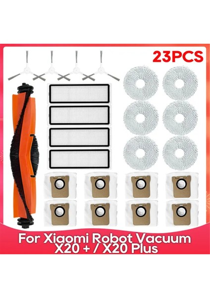 Xiaomi Robot Vakum X20 + / X20 Plus Elektrikli Süpürge Parçaları Ana Yan Fırça Hepa Filtre Paspas Bezi Toz Torbaları (Yurt Dışından)