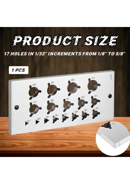 2 Parça Çelik Dübel Plakası, Dübel Yapımcısı, Dübel Yapma Aleti Imperial 1/32IN Artışlarla 1/8ın'den 5/8ın'e Kadar 17 Delik (Yurt Dışından) fiyatları