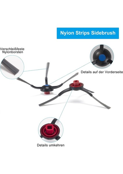 Ecovacs Deebot T30 Pro OMNI/T30PRO Robot Süpürge Yedek Parçalarıyla Uyumlu 10 Adet Yan Fırça (Yurt Dışından) fırsatları