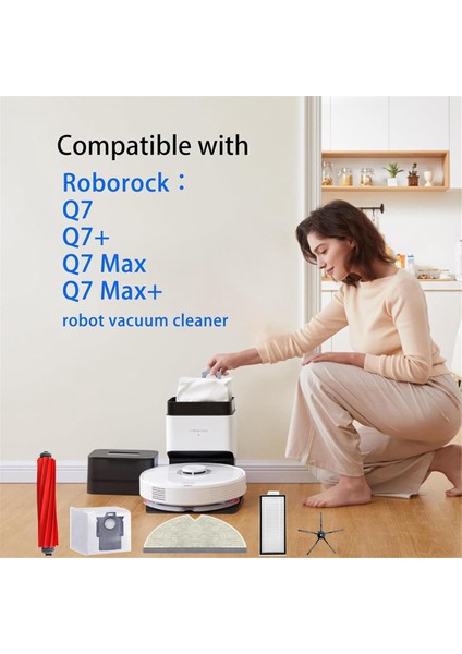 Roborock Q7 Q7+ Q7 Max Q7 Max+ Robot Süpürge Ana Yan Fırça Hepa Filtre Toz Torbaları Için Yedek Parçalar (Yurt Dışından) fiyatları