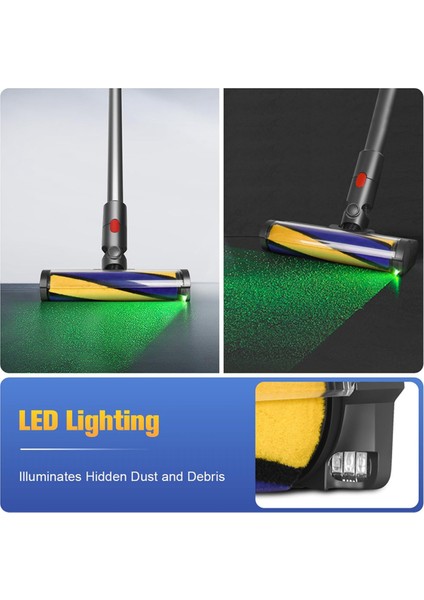 Dyson V7 V8 V10 V11 Elektrikli Süpürge Başlıkları Için LED Yumuşak Silindir Temizleme Başlığı Sert Zeminlerdeki Gizli Toz ve Kirleri Aydınlatır (Yurt Dışından) fiyatları
