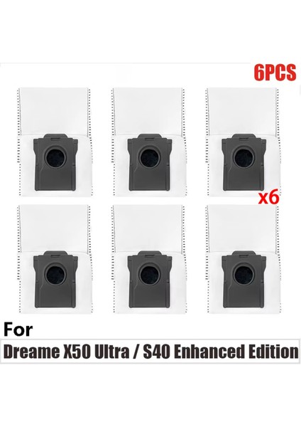 Dreame X50 Ultra / S40 Enhanced Edition Elektrikli Süpürge Parçaları Için 6 Adet Toz Torbası Robot Süpürge Toz Torbası (Yurt Dışından)