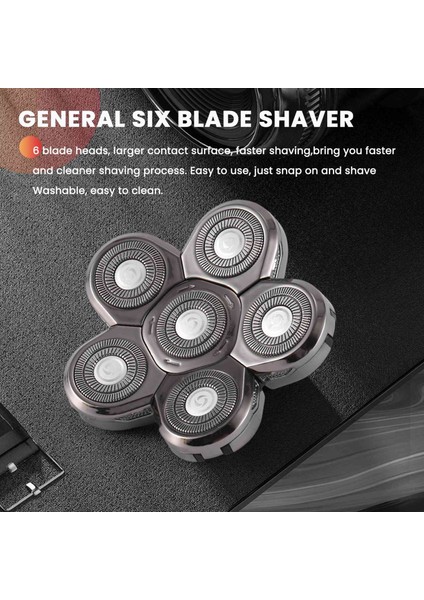 Erkek Elektrikli Tıraş Makinesi Kafaları Elektrikli Tıraş Bıçağı Yedek Kafa 6 Bıçak Kafa Tıraş Makinesi Yedek Kel Gösterildiği Gibi (Yurt Dışından) fırsatları