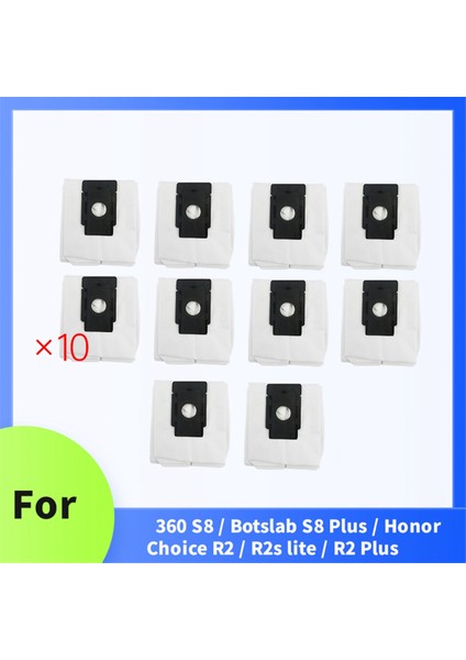 360 S8 / Botslab S8 Plus / Honor Choice R2 / R2S Lite / R2 Plus Otomatik Boşaltma Robot Süpürgesi Için 10 Adet Toz Torbası (Yurt Dışından) fiyatları