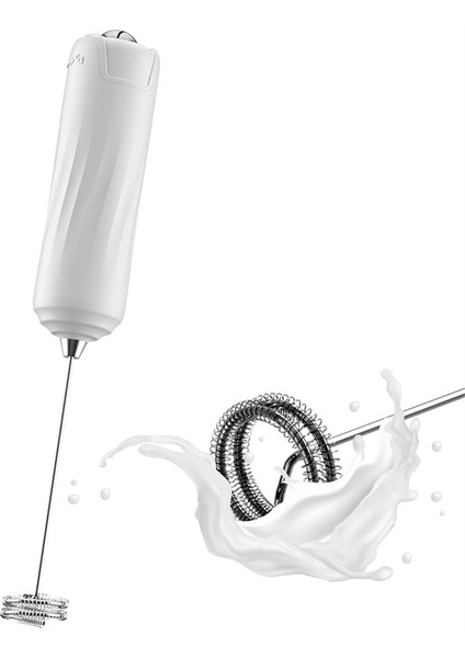 Elde Taşınabilir Elektrikli Süt Köpürtücü Mini Köpük Makinesi Içecek Mikseri Çırpma Teli Kahve Latte Matcha Beyaz (Yurt Dışından)