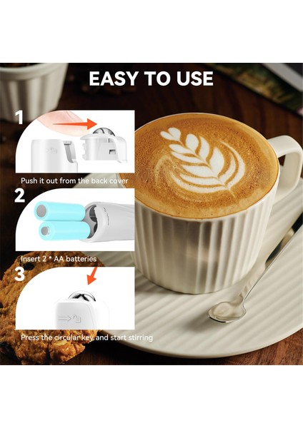 Elde Taşınabilir Elektrikli Süt Köpürtücü Mini Köpük Makinesi Içecek Mikseri Çırpma Teli Kahve Latte Matcha Beyaz (Yurt Dışından) indirimleri