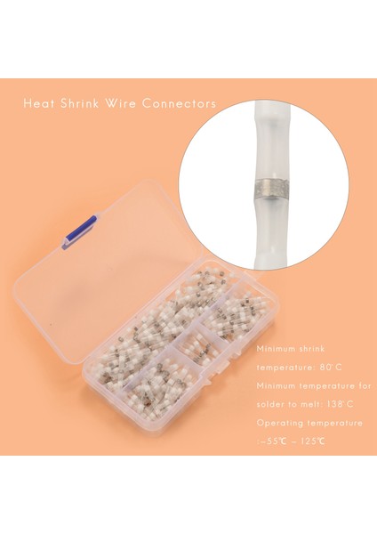 200PCS 26-24 Awg Beyaz Lehim Sızdırmazlık Kablosu Konektörleri, Isı Büzülme Popo Konektörleri, Su Geçirmez ve Yalıtımlı Tel Terminali (Yurt Dışından) indirimleri