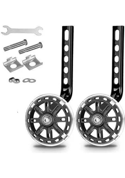 Çocuklar Için Bisiklet Eğitim Tekerlekleri Bisiklet Ayarlanabilir Sabitleyici, 12 14 16 18 20 Inç Çocuk Bisikleti Için Uygun-Siyah (Yurt Dışından)