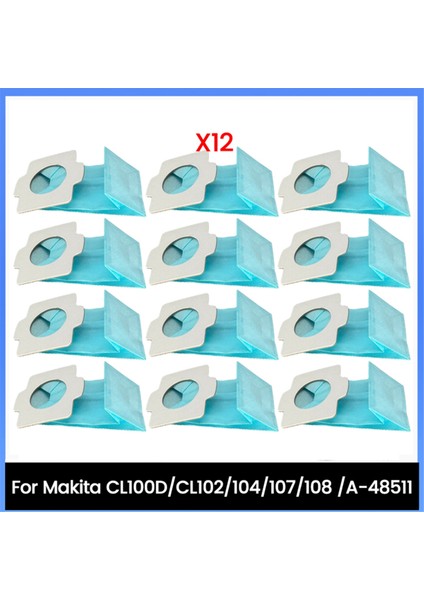 Makita CL100D/CL102/104/107/108 /A-48511 Elektrikli Süpürge Parçaları Yedek Toz Torbası ve Çöp Torbası Için 12 Adet Toz Torbası (Yurt Dışından)
