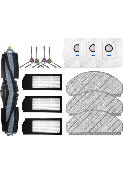 Bork V831 Robot Süpürge Aksesuarları Ana Yan Fırça Hepa Filtre Paspas Bezi Yedek Parçaları (Yurt Dışından)