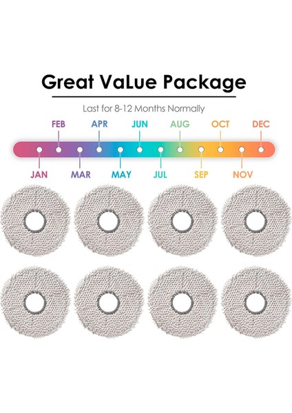 Ecovacs Deebot T30 Pro OMNI/T30 OMNI/T30S/T30S Combo Robot Süpürge Yedek Parçaları Için 8 Adet Paspas Bezi (Yurt Dışından) fırsatları