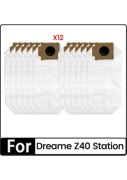 Dreame Z40 Istasyon Elektrikli Süpürge Parçaları Için 12 Adet Toz Torbası, Dokumasız Toz Torbası ve Çöp Torbası (Yurt Dışından)