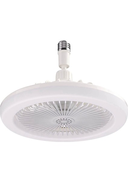 E27 Işıklı Tavan Vantilatörü, Kapalı Düşük Fan Işığı, Gizli Elektrikli Fan Gimbal Lamba Tutucu (Beyaz) (Yurt Dışından)