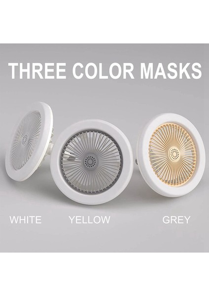 E27 Işıklı Tavan Vantilatörü, Kapalı Düşük Fan Işığı, Gizli Elektrikli Fan Gimbal Lamba Tutucu (Beyaz) (Yurt Dışından) fırsatları