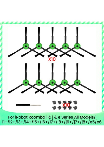 Irobot Roomba I & J & E Serisi Tüm Modeller Için Yedek Yan Fırçalar Kenar Süpürme Fırçaları Aksesuarlar Parçalar (Yurt Dışından)