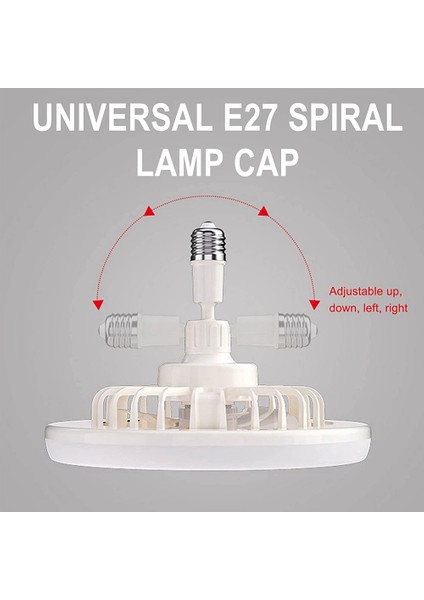 E27 Işıklı Tavan Vantilatörü, Kapalı Düşük Fan Işığı, Gizli Elektrikli Fan Gimbal Lamba Tutucu (Beyaz) (Yurt Dışından) indirimleri